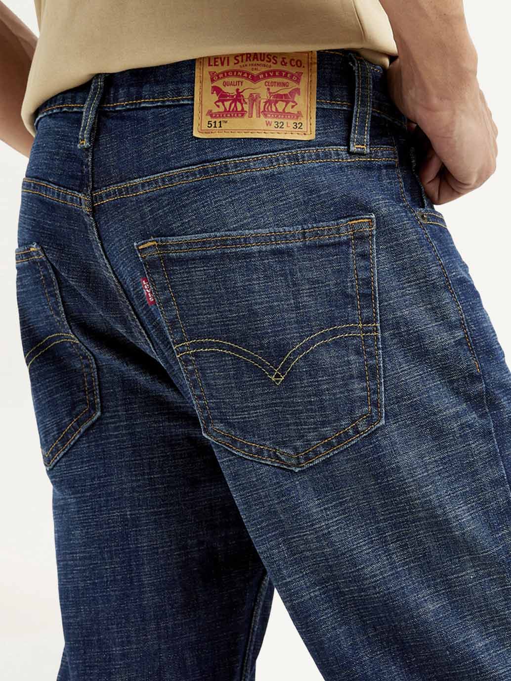 Men's 511 Dark Blue Slim Fit Mid Rise Jeans