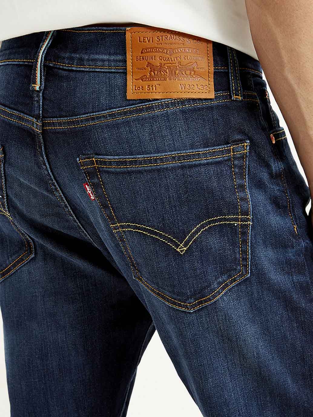 Men's 511 Dark Blue Slim Fit Mid Rise Jeans