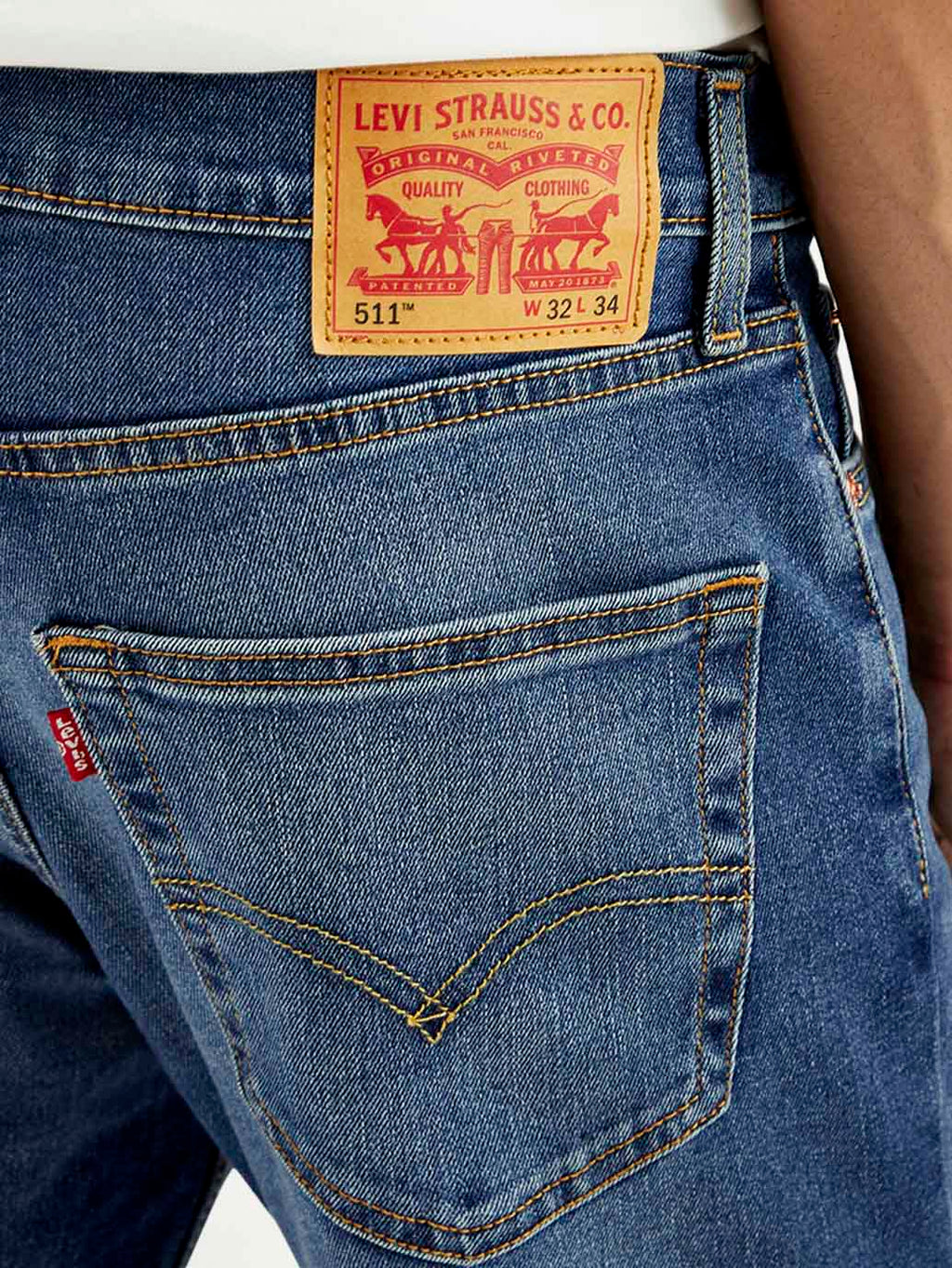 Men's 511 Blue Slim Fit Mid Rise Jeans