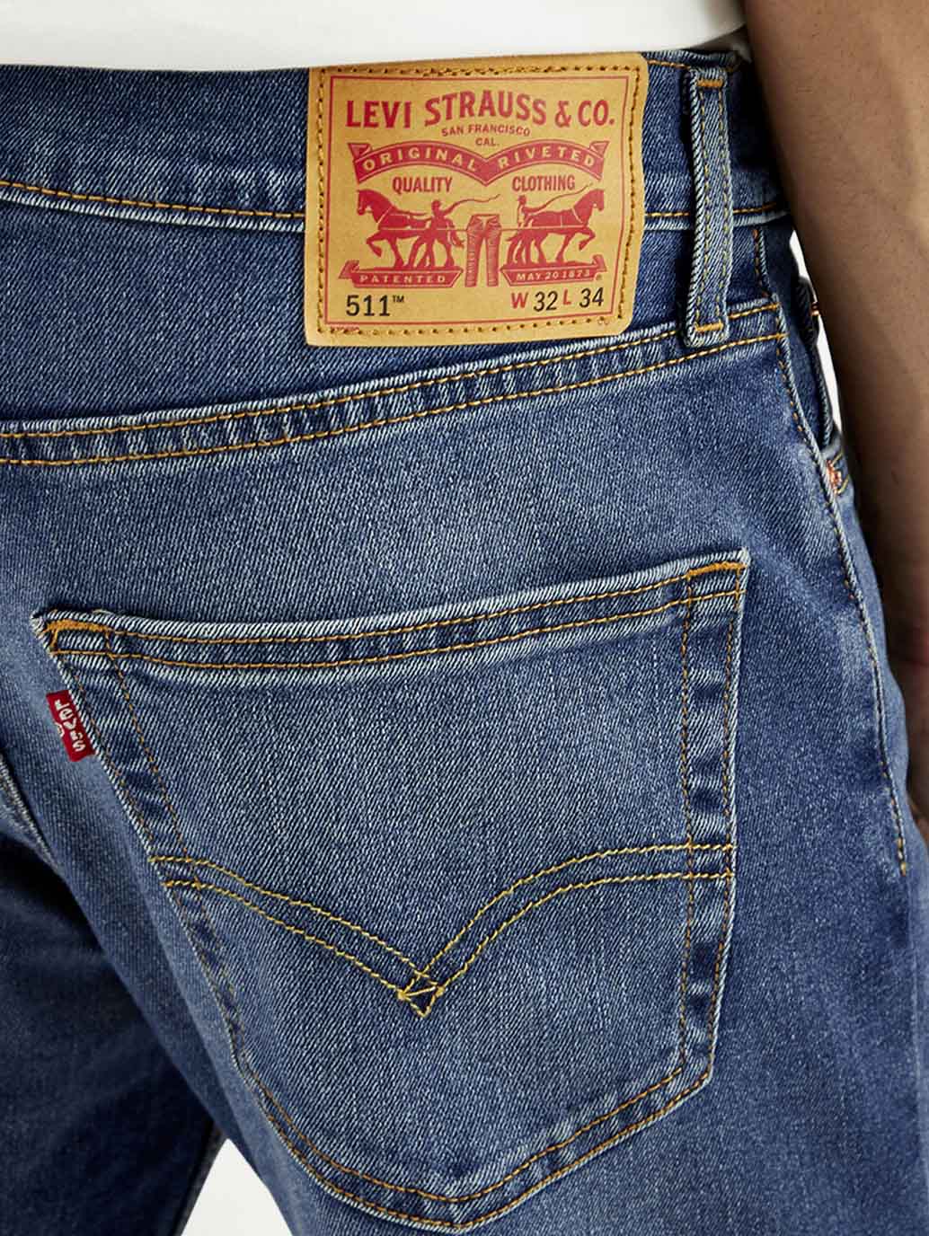Men's 511 Blue Slim Fit Mid Rise Jeans