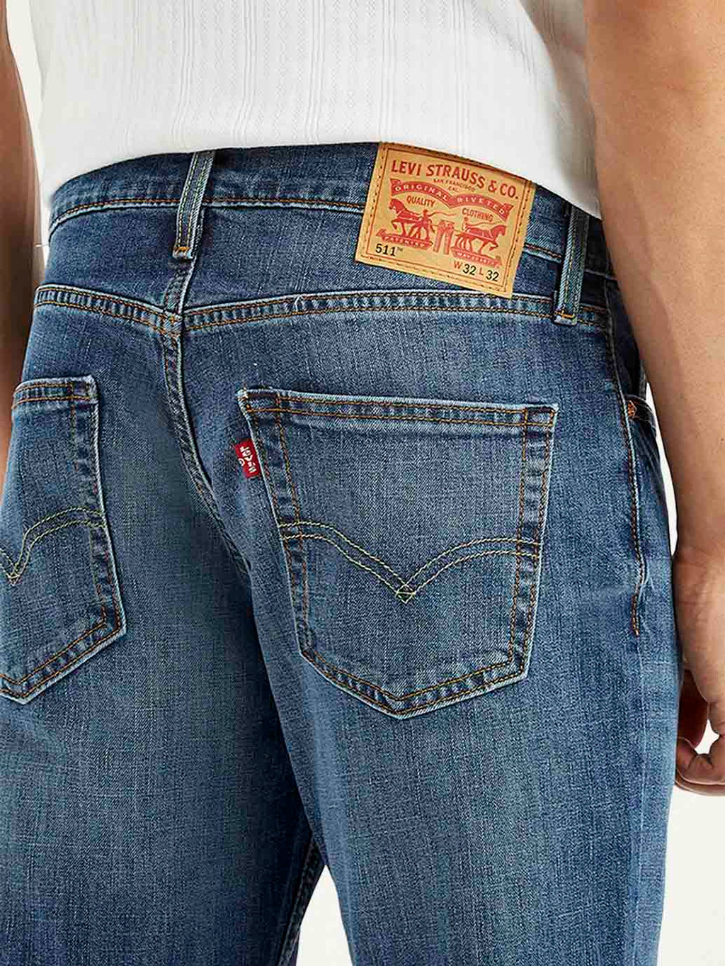 Men's 511 Blue Slim Fit Mid Rise Jeans