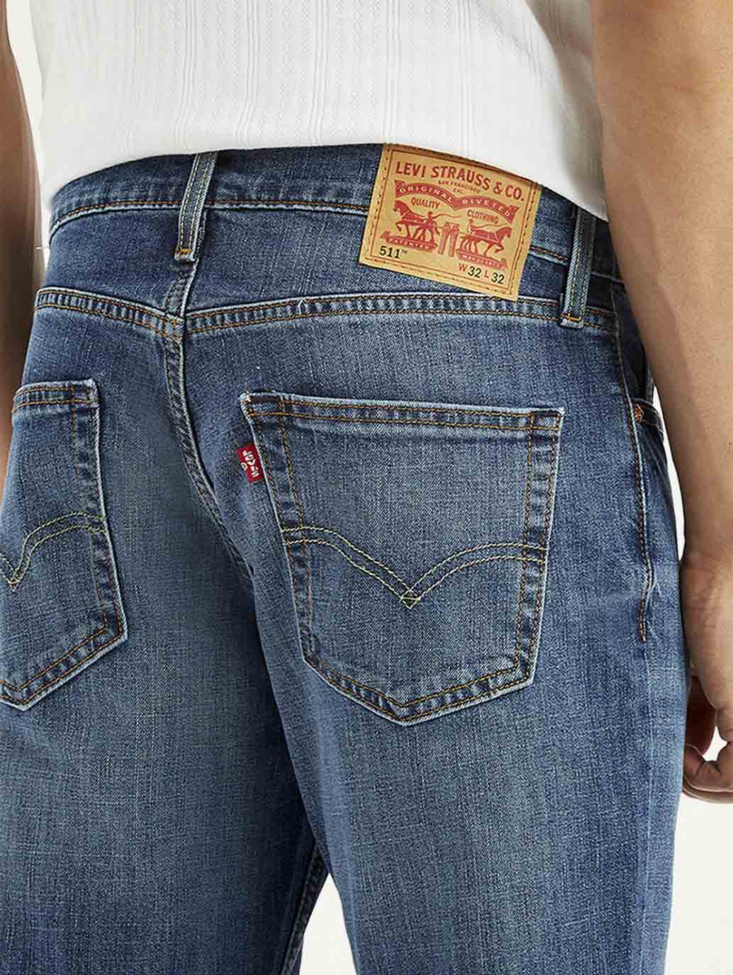 Men's 511 Blue Slim Fit Mid Rise Jeans