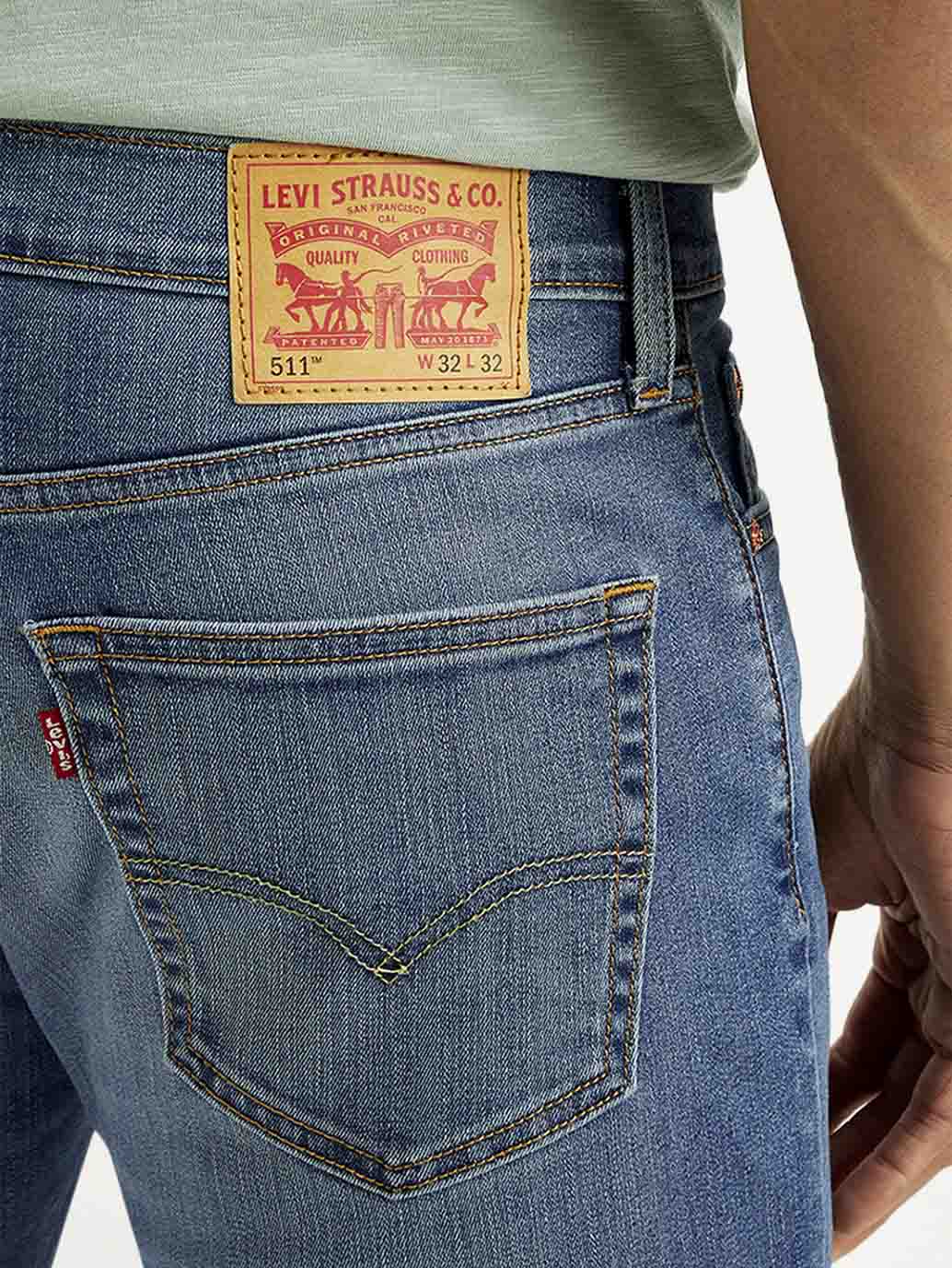 Men's 511 Blue Slim Fit Mid Rise Jeans