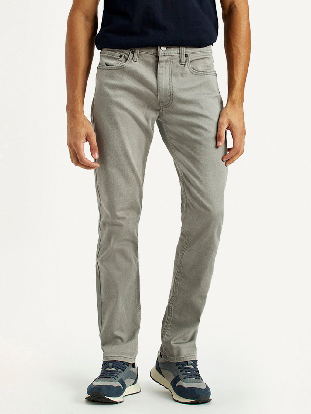 Men's 511 Grey Overdyed Slim Fit Mid Rise Jeans