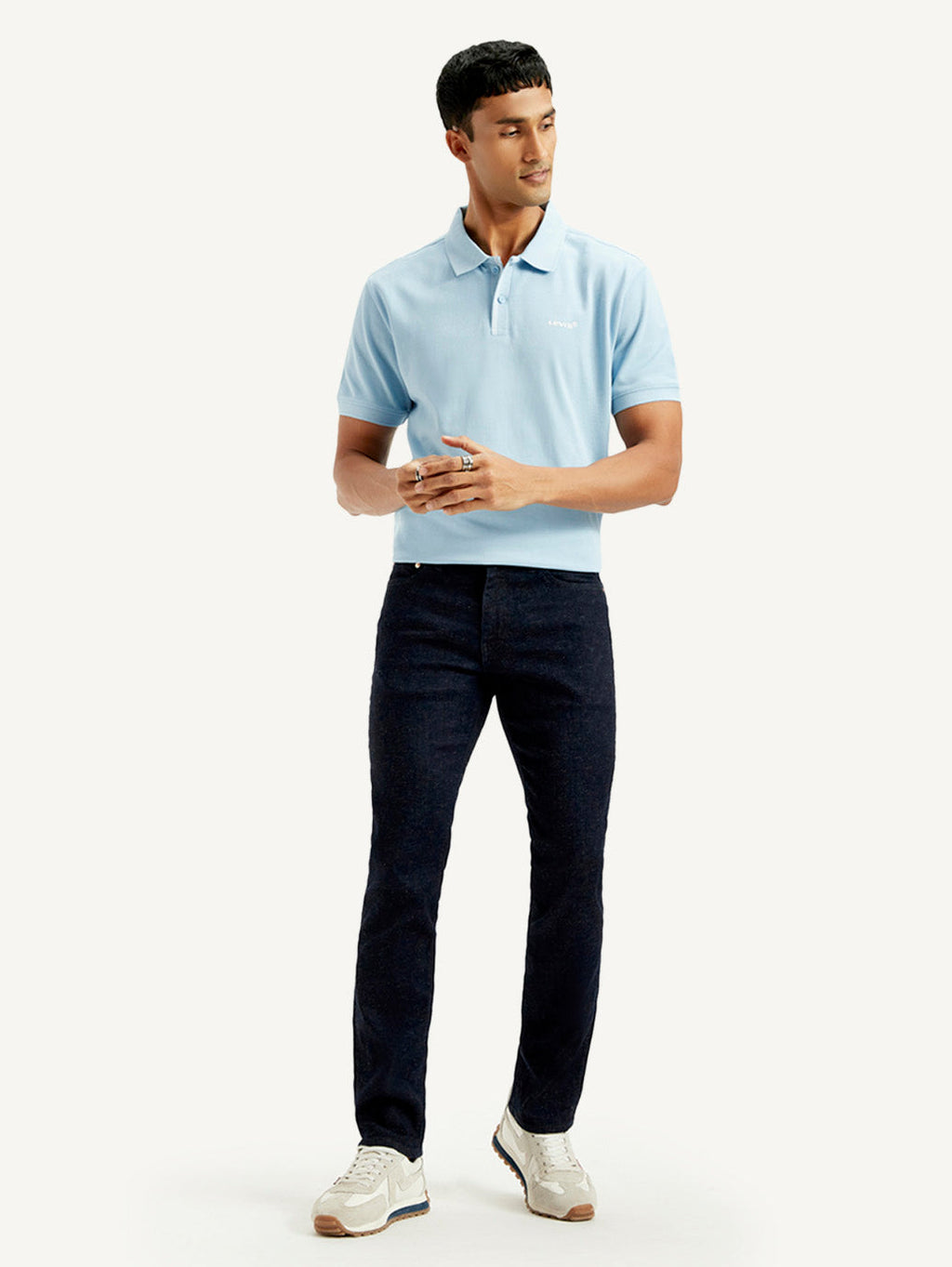 Men's 511 Dark Blue Slim Fit Mid Rise Linen Jeans