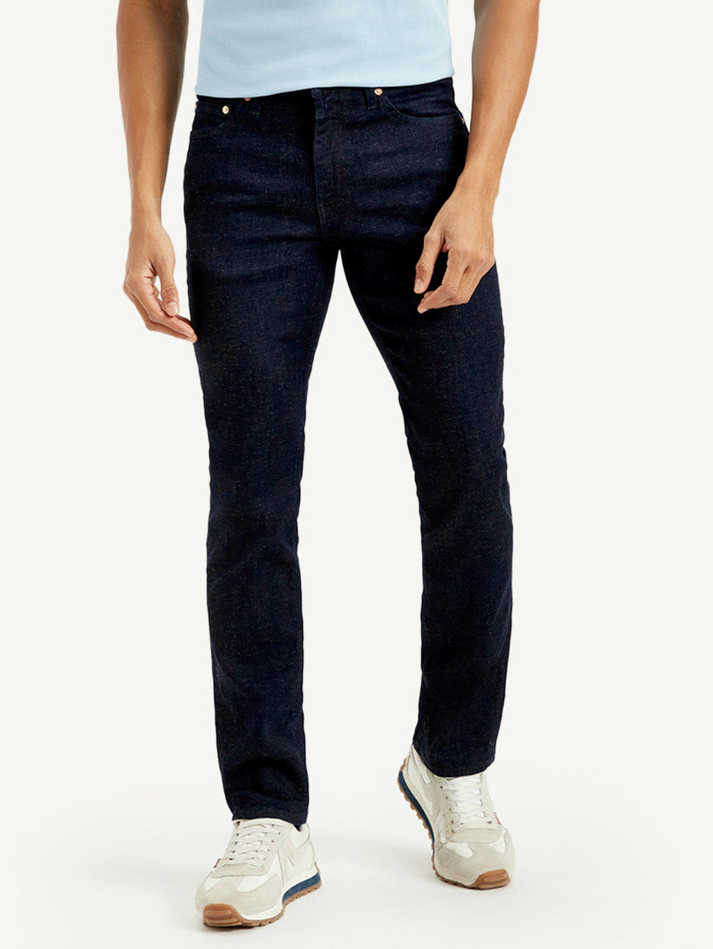 Men's 511 Dark Blue Slim Fit Mid Rise Linen Jeans