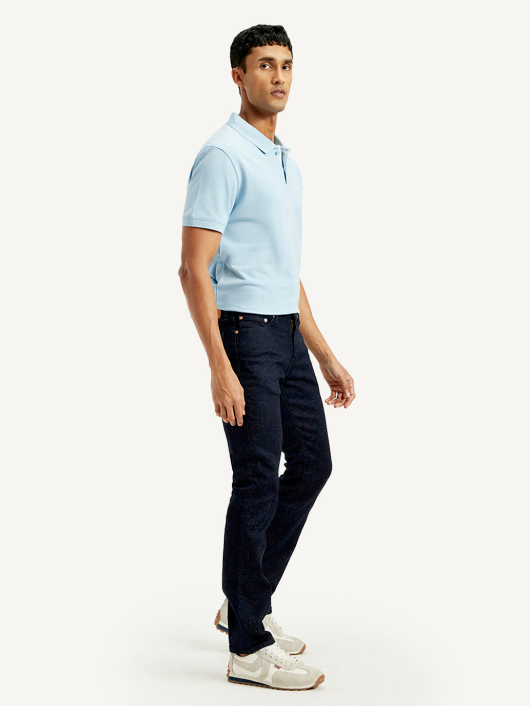 Men's 511 Dark Blue Slim Fit Mid Rise Linen Jeans