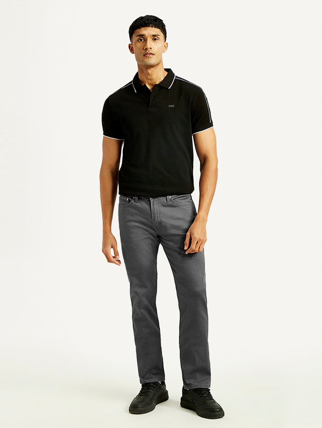 Men's 511 Charcoal Grey Overdyed Slim Fit Mid Rise Jeans