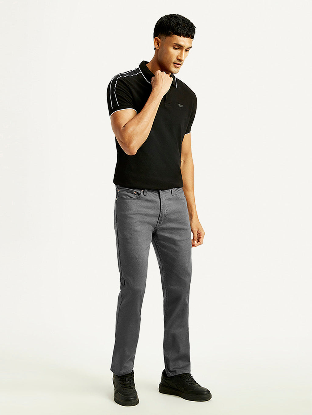 Men's 511 Charcoal Grey Overdyed Slim Fit Mid Rise Jeans