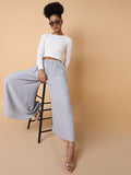 Women's Grey Comfort Loose Fit Parallel Trousers