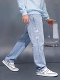 Men Casual Anti Fit Jeans With Tonal Embroidery | Super Stone