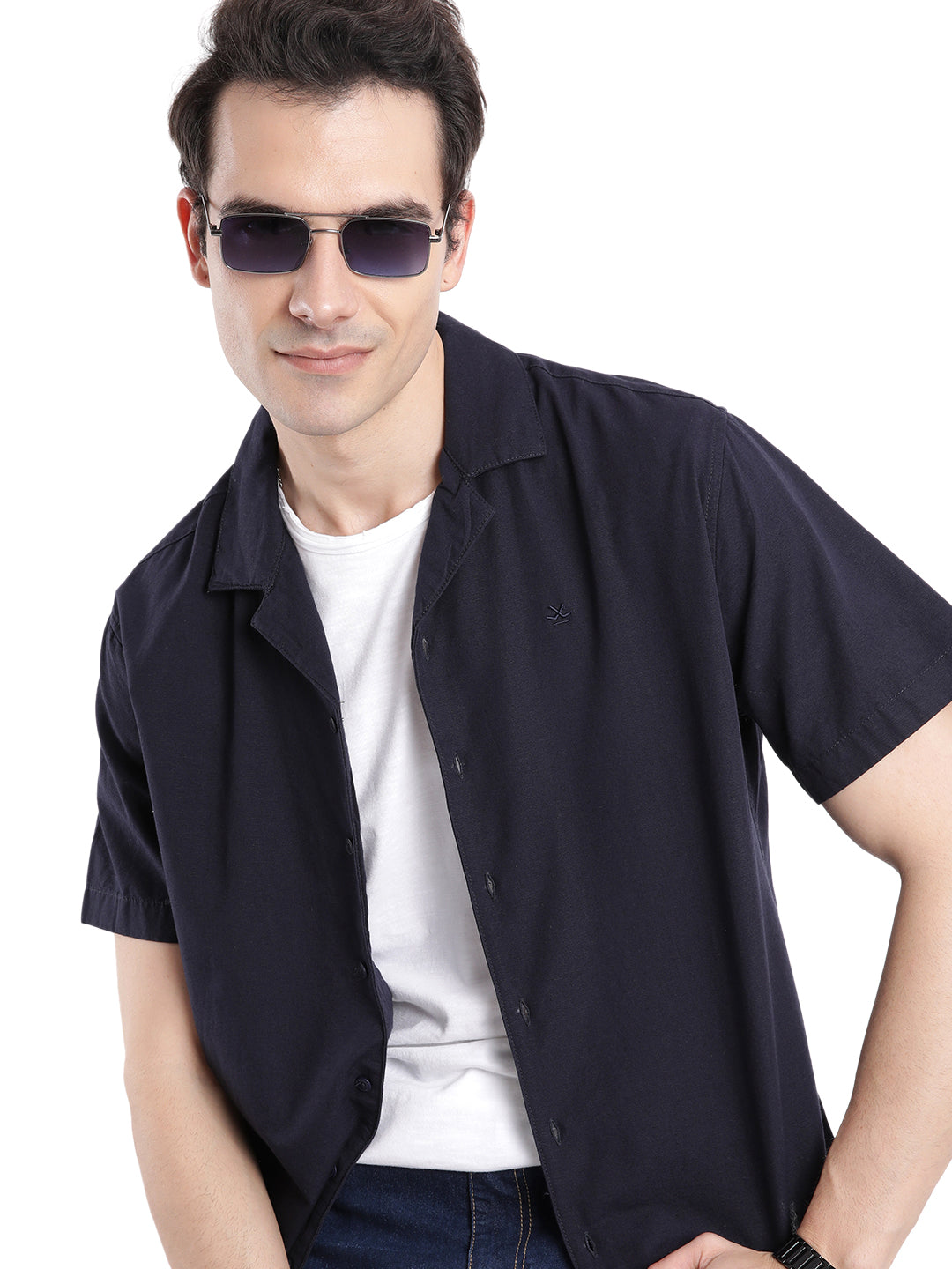 Navy Vision Resort Collar Shirt