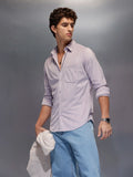 Men's Casual Slim Fit Solid Shirt  |  Purple