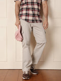 Peached Cotton Cargo Trouser | Light Grey