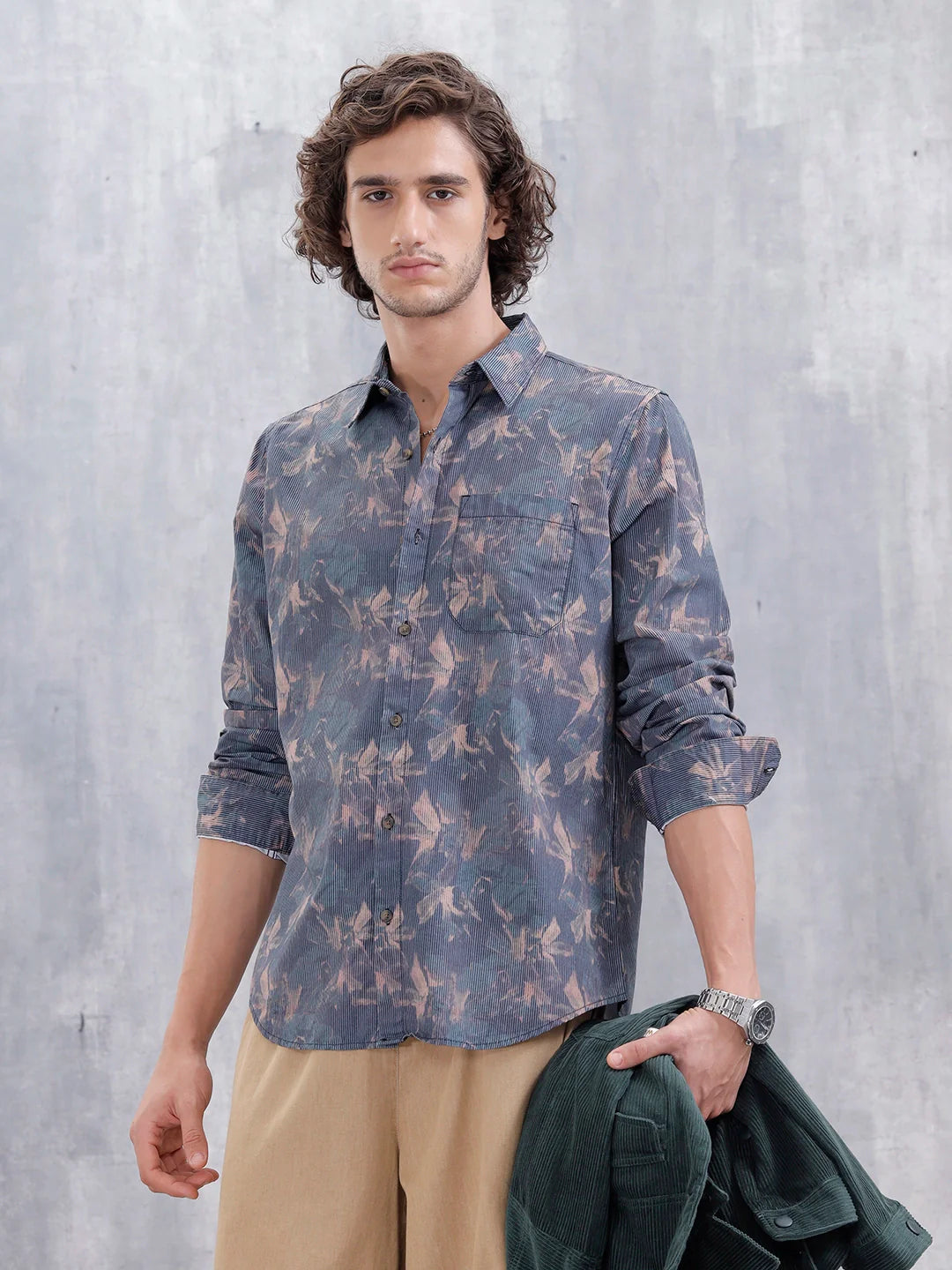 Floral Aop Printed Spread Collar Shirt | Multicolor