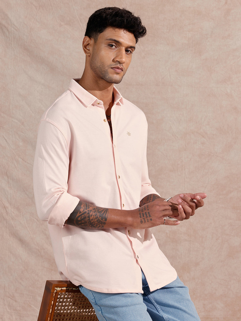 Pique Knitted Shirt | Pink