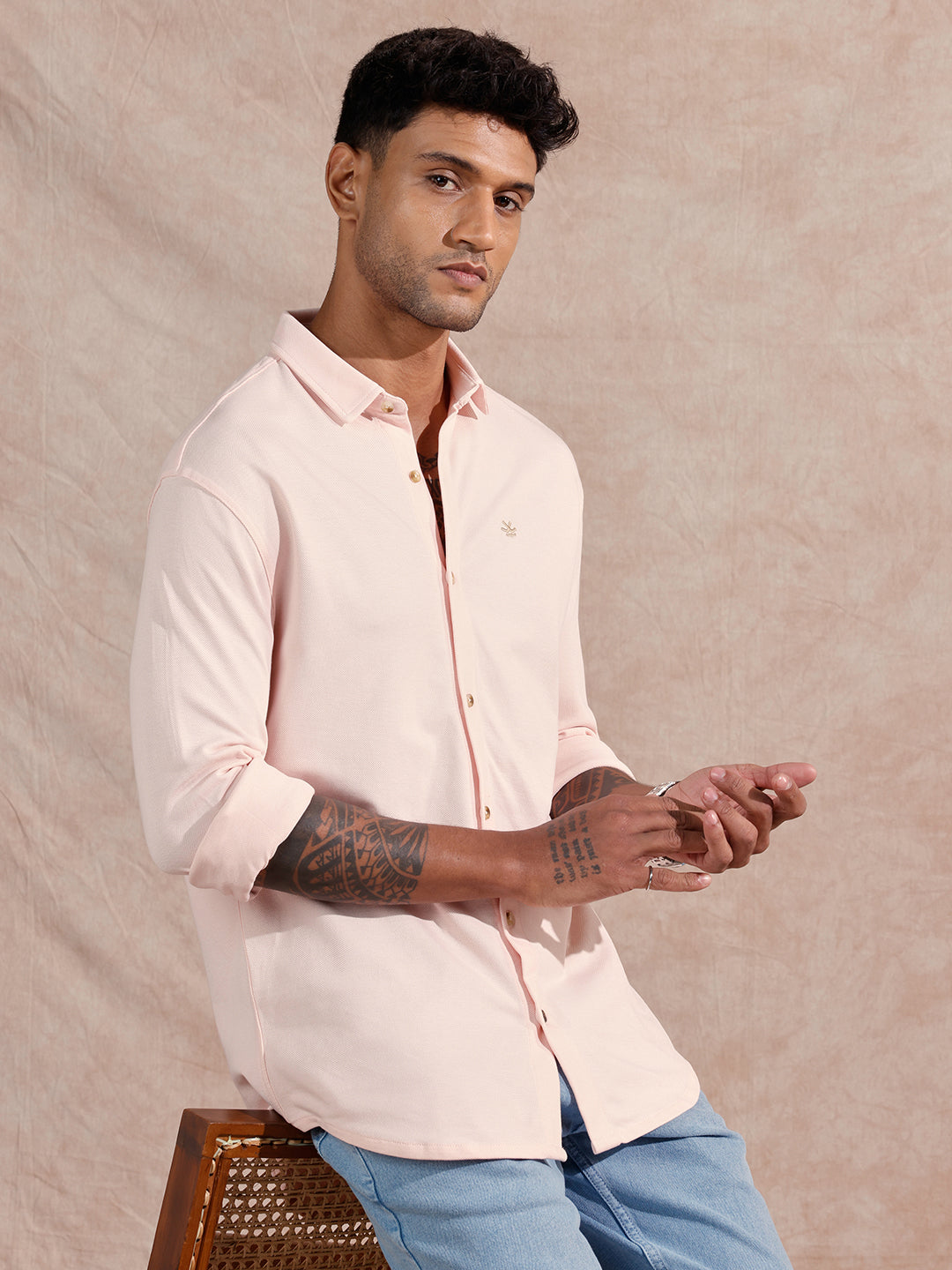 Pique Knitted Shirt | Pink
