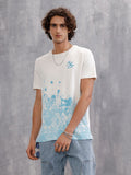 Tapestry Inspired Distressed Ombré Print T-Shirt  | Off White