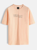 Embroidered Oversized Fit T-Shirt | Peach