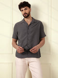 Textured Short Sleeve Shirt | Grey