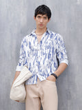 Wrogn Men's Printed Casual Shirt | Blue