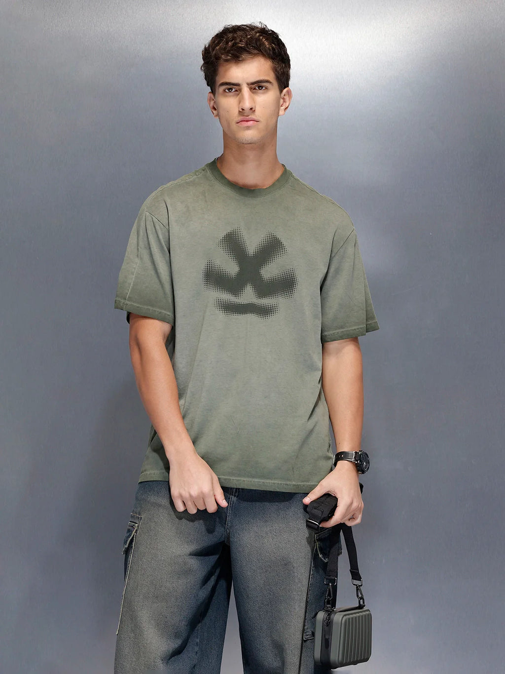 Men’s washed oversized tshirt | Charcoal