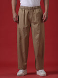 Khaki Dyed Loose Fit Trousers