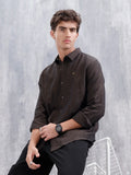 Men's Casual Solid Shirt | Brown