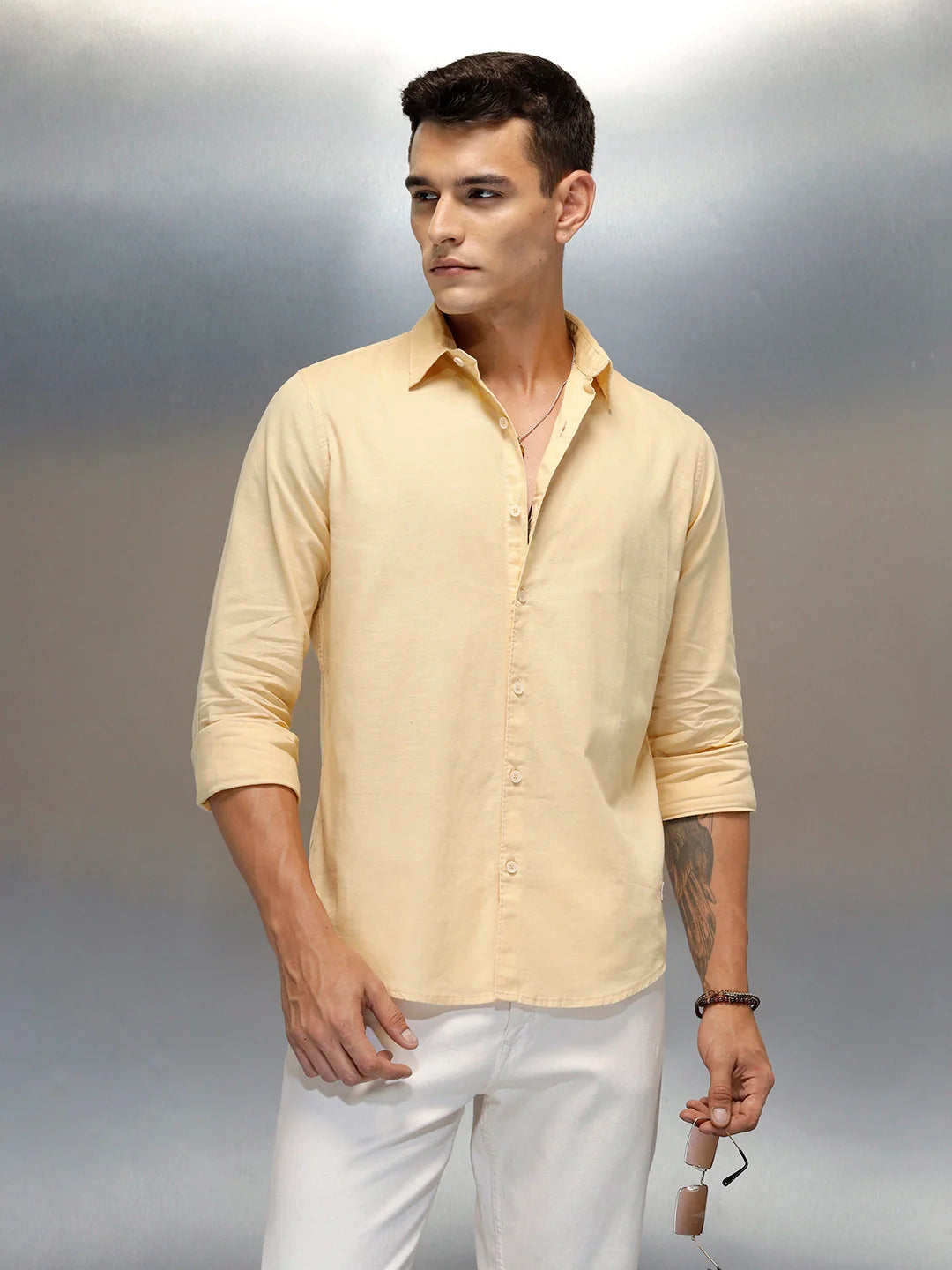 Men's Casual Regular Fit Shirt | Khaki