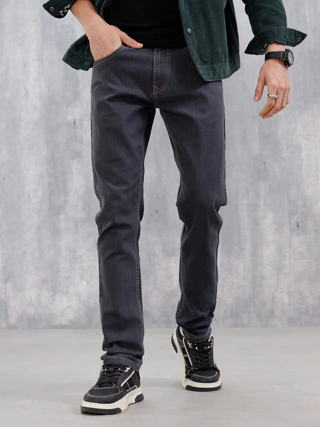 Men's Casual Slim Fit Jeans | Grey