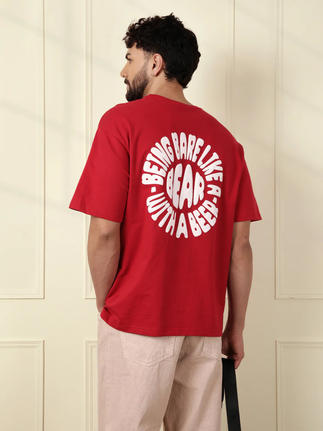 Puff Print Oversized T-Shirt | Red