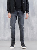 Men's Casual Slim Fit Tapered Jeans | Grey