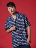 Cursive AOP Navy Shirt