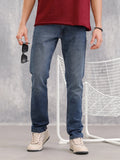 Slim Fit Dk Washed Dobby Jeans I Blue