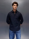 Men's Slim Fit Casual Shirt  |  Navy Blue