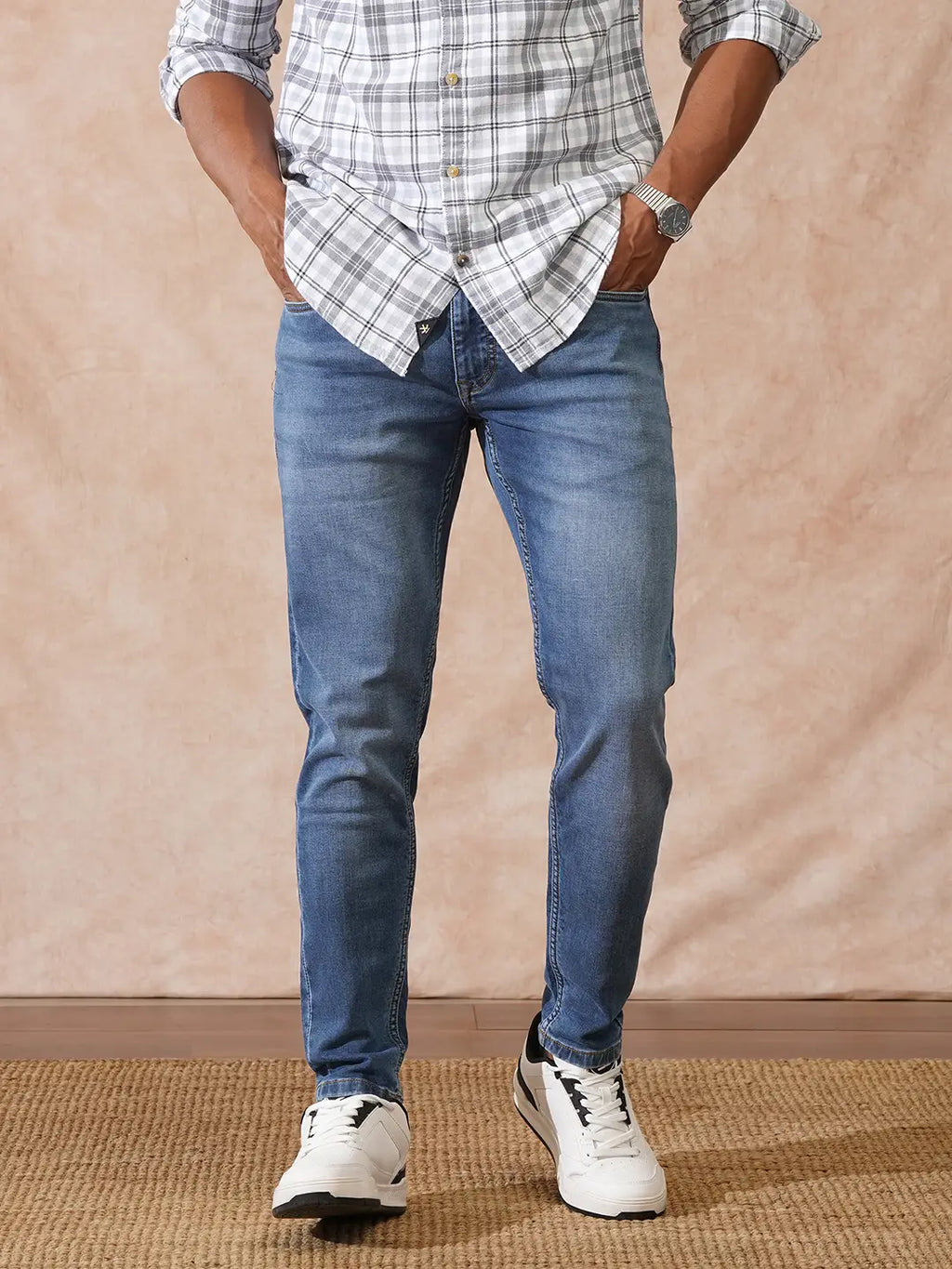 Heavy Fade Skinny Crop Jeans | Blue