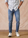 Heavy Fade Skinny Crop Jeans | Blue