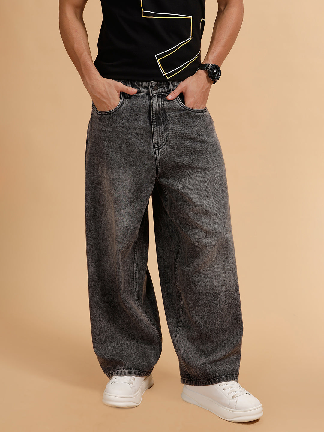 Casual Baggy Fit Jeans | Grey