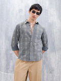 Printed Men's Casual Slim Fit Shirt  | Dark Grey