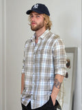 Checked Double Cloth Shirt | Brown