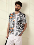 AOP Fluid Viscose Shirt | Grey