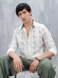 Printed Men's Casual Slim Fit Shirt | Off White