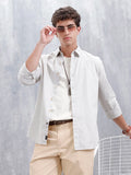 Men'S Casual Solid Slim Fit Shirt  | Beige