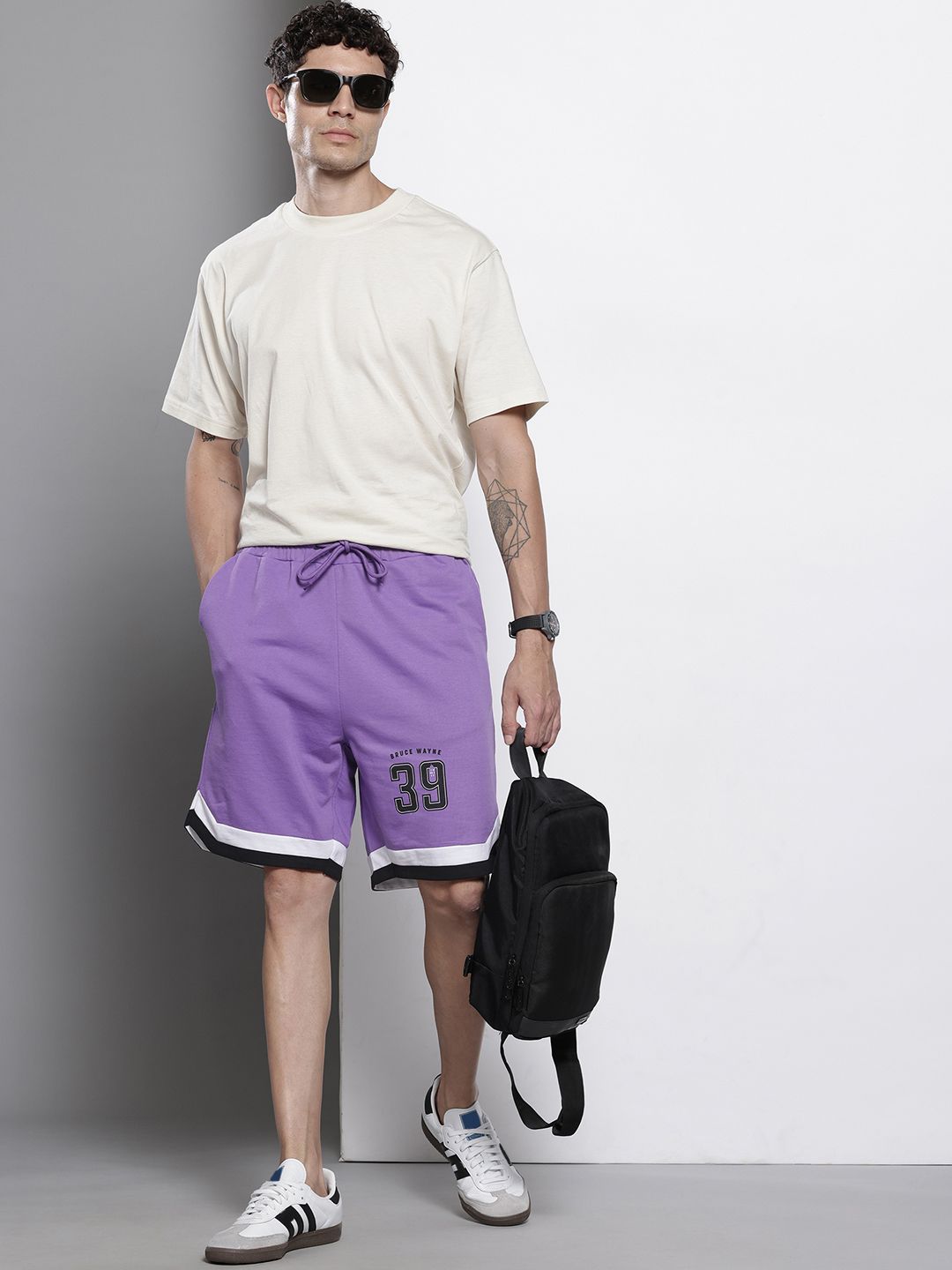Men's Varsity Print Loose Fit Shorts