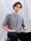 Washed Men's Casual Oversized Fit T-Shirt | Grey