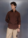 Men's Slim Fit Casual Shirt  |  Brown