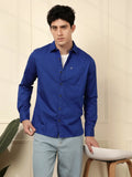Solid Blue Regular Fit Shirt
