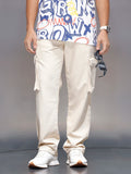 Men’s minimal loose fit cargo trousers | Khaki