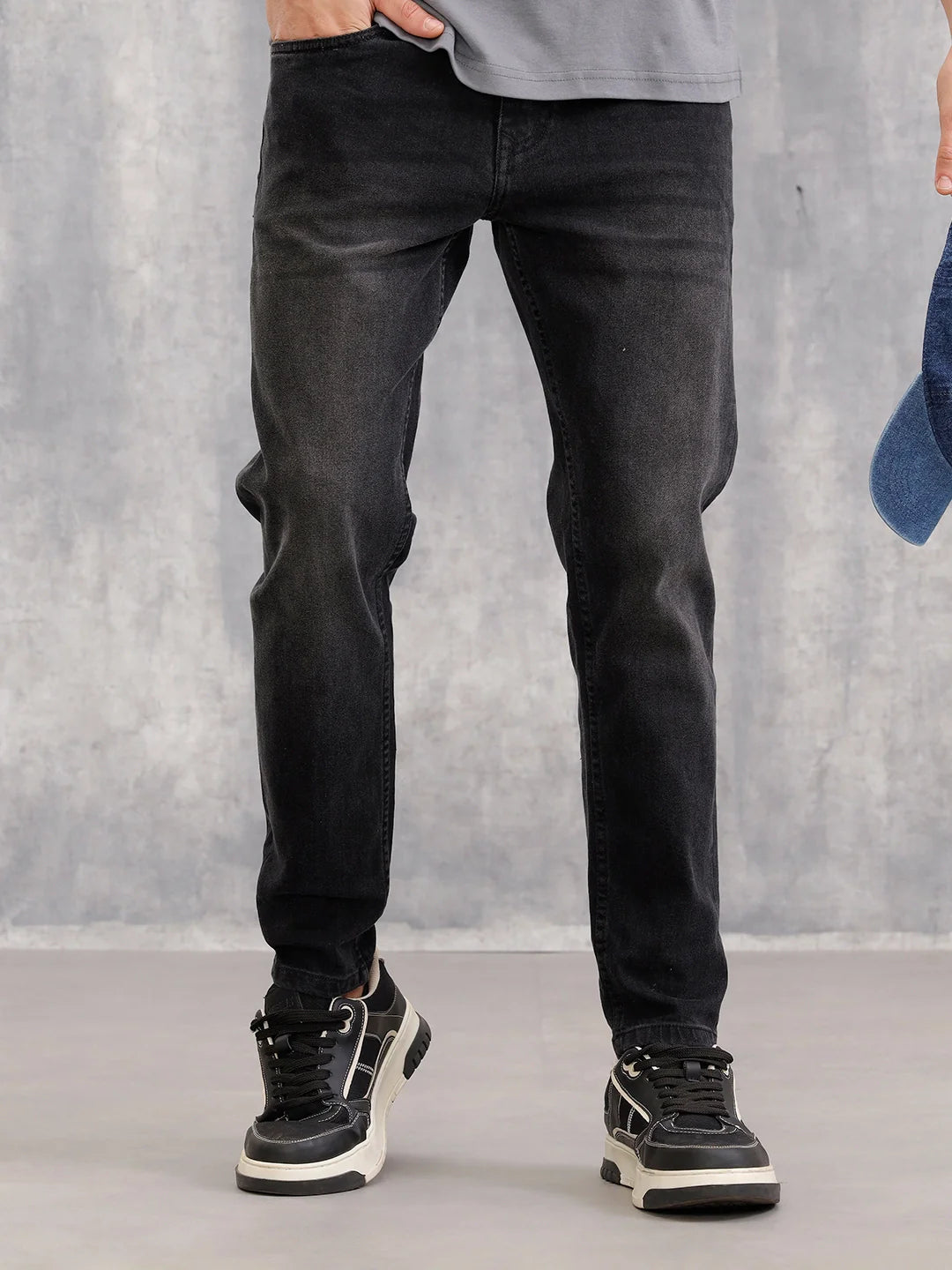 Skinny Crop Vintage Wash Jeans | Black