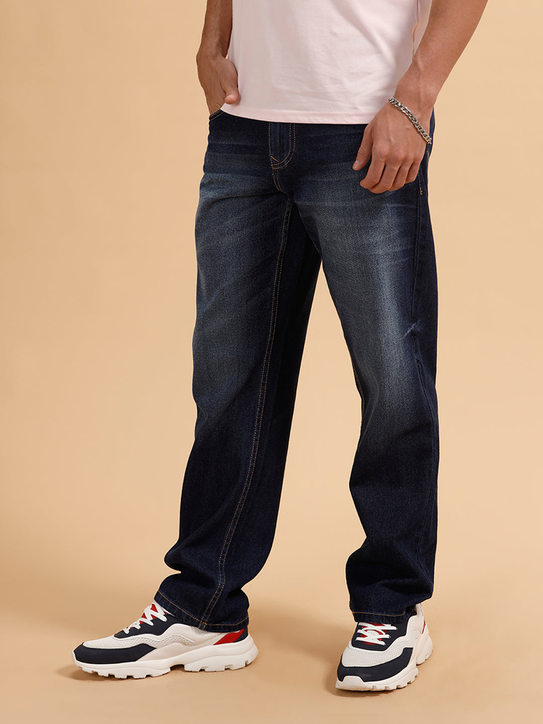 Heavy Fade Anti Fit Jeans | Dark Blue